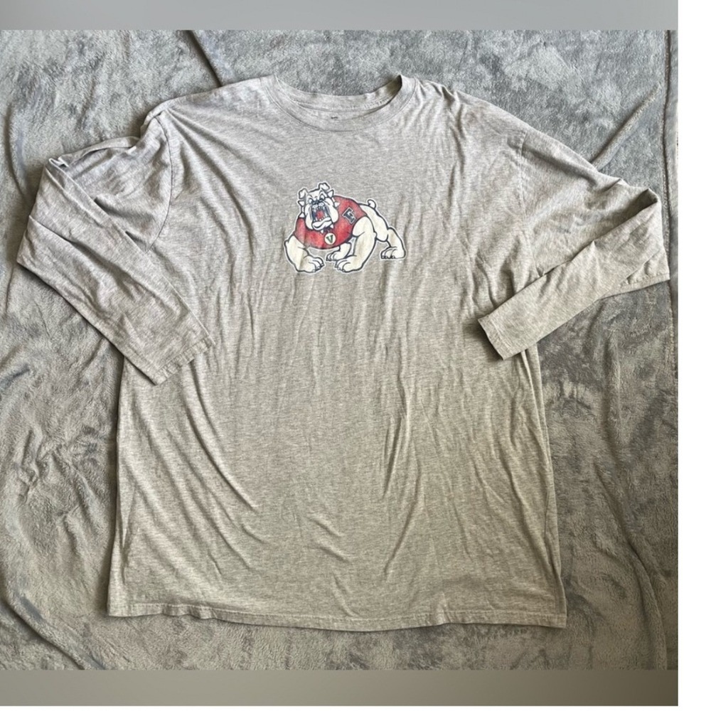 Fanatics Mens 3XLT Fresno State Bulldogs Long Sleeve T-Shirt Gray NCAA
